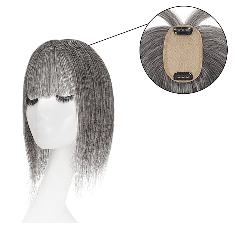 grey human hair toppers