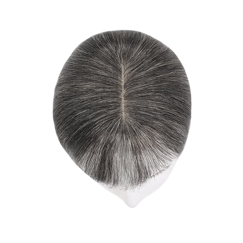 grey human hair toppers