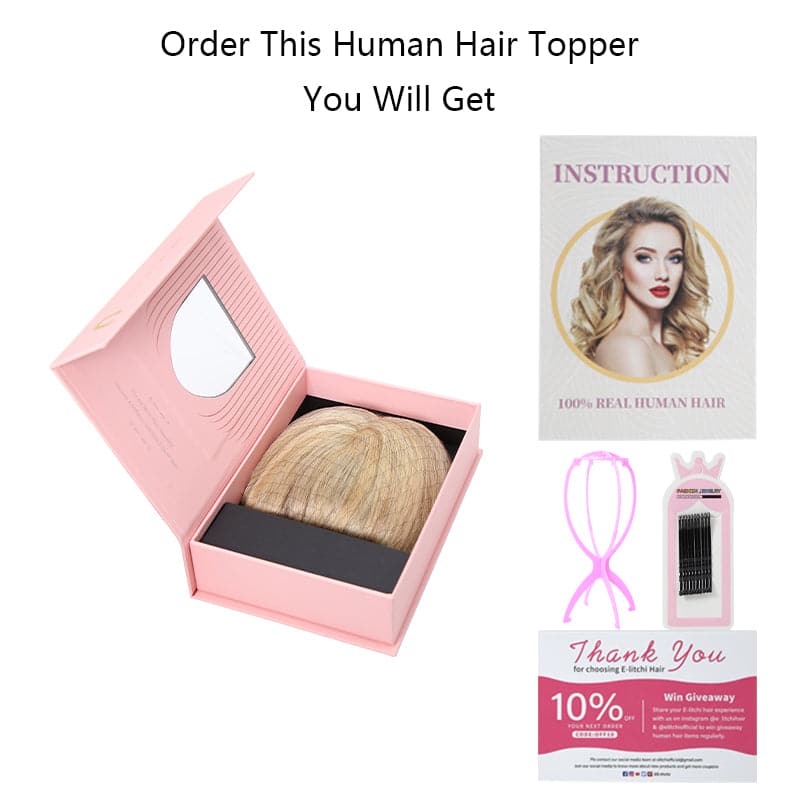 human hair topper with bang