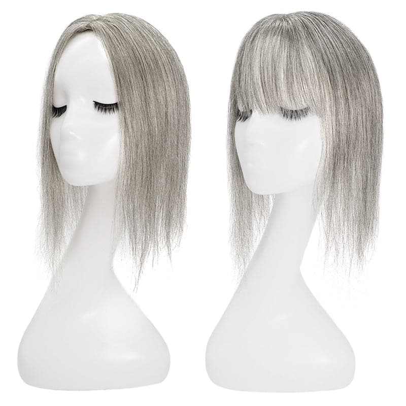 salt and pepper human hair toppers