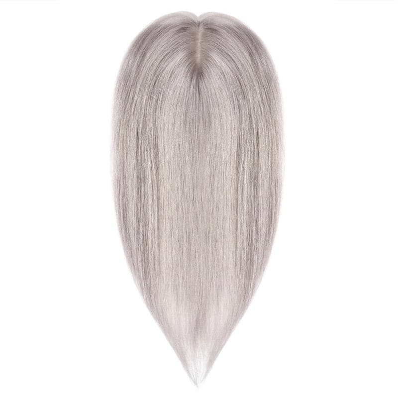 Susan ︳Silver Gray Human Hair Topper For Women Thinning Crown 10*12cm Silk Base E-LITCHI