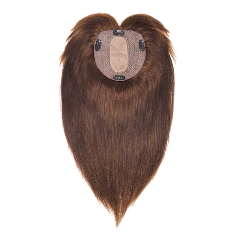 human hair topper with bangs
