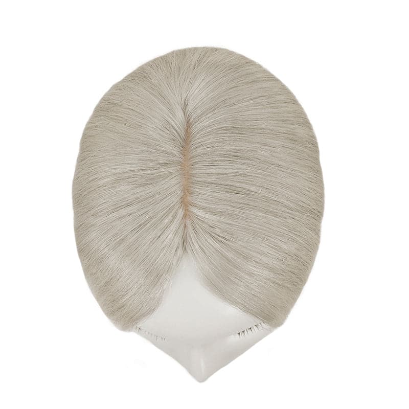 Sandy Grey Human Hair Topper For Thinning Hair 13*15cm Silk Base E-LITCHI