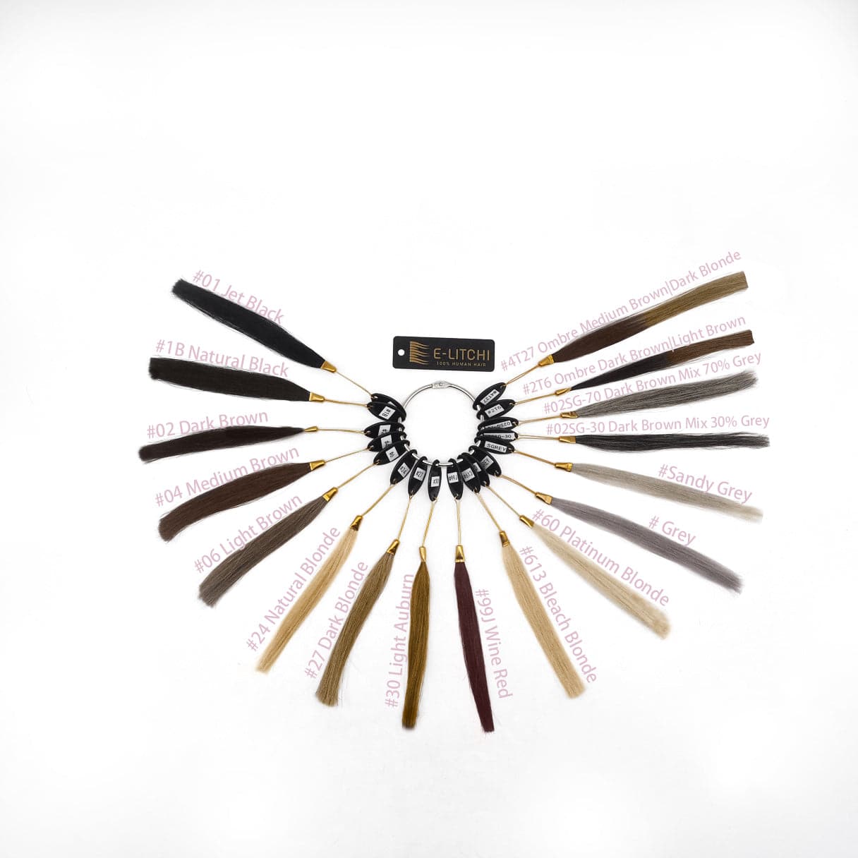 Human Hair Color Swatch | Sample 17 Colors Wig | E-LITCHI Hair