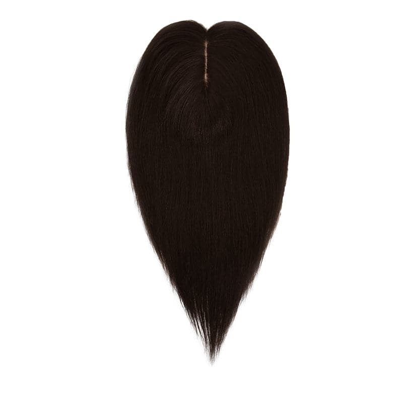 Human Hair Topper For Thinning Hair Dark Brown 13*15cm Silk Base E-LITCHI