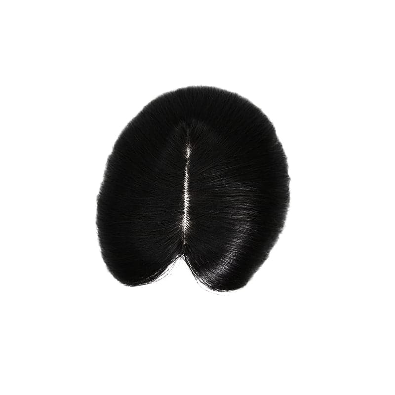 Human Hair Topper For Thinning Hair Jet Black 13*15cm Silk Base E-LITCHI