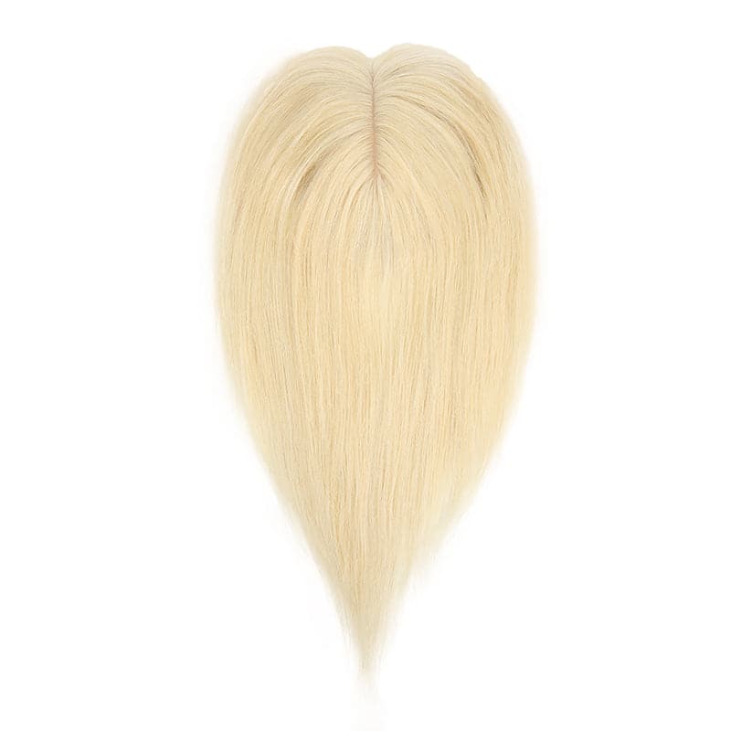 Human Hair Topper For Thinning Hair Bleach Blonde 13*15cm Silk Base E-LITCHI