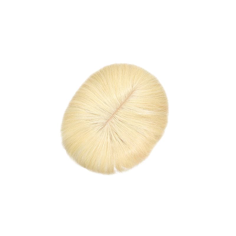 Human Hair Topper With Bangs For Thinning Hair Bleach Blonde 13*15cm Silk Base E-LITCHI