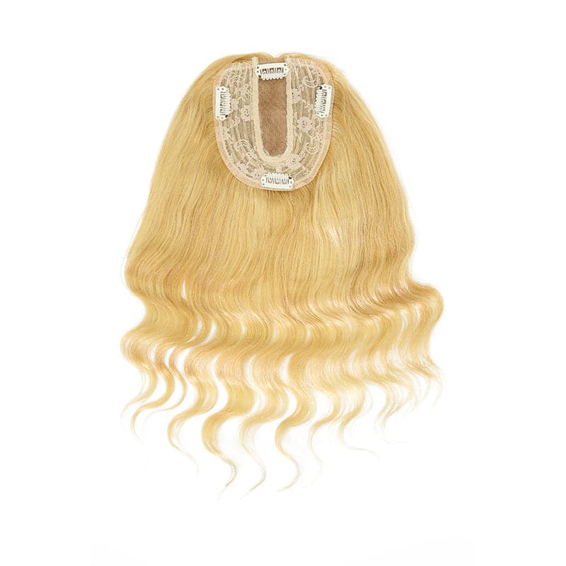 Susan ︳Wavy Human Hair Topper For Thinning Crown 10*12cm Silk Base Natural Blonde E-LITCHI® Hair
