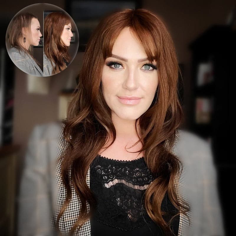 Human Hair Topper With Bangs 15*16cm Base All Shades E-LITCHI