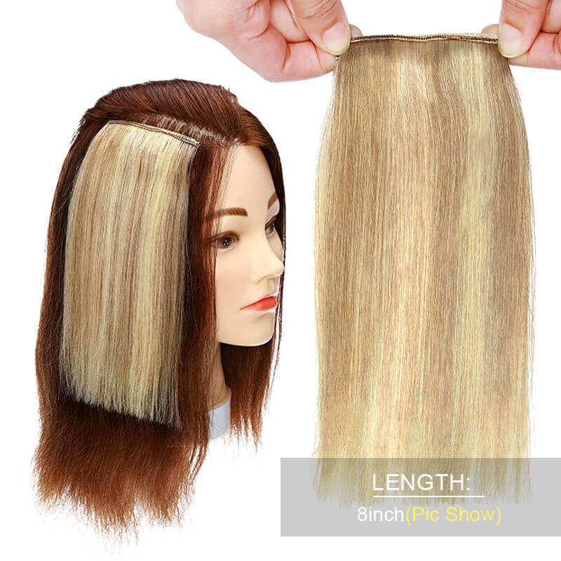 Human Hairpiece Clip In Hair Pads 13 Colors 2 Styles