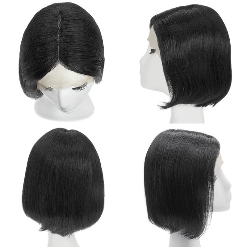 Human Hair Lace Front U Part Short Halloween Bob Wigs Straight All Shades