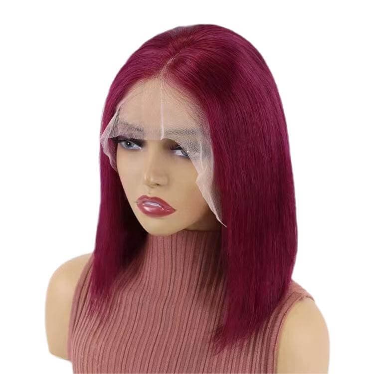 Short Bob Wigs Human Hair 13x4 Lace Front Straight Middle Parted Hairstyles All Shades