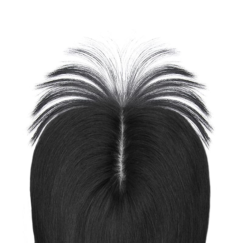 Susan ︳Jet Black Human Hair Topper With Bang For Women Thinning Crown 10*12cm Base E-LITCHI
