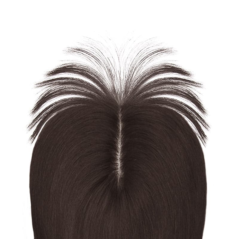 Susan ︳Dark Brown Human Hair Topper With Bang For Women Thinning Crown 10*12cm Base E-LITCHI