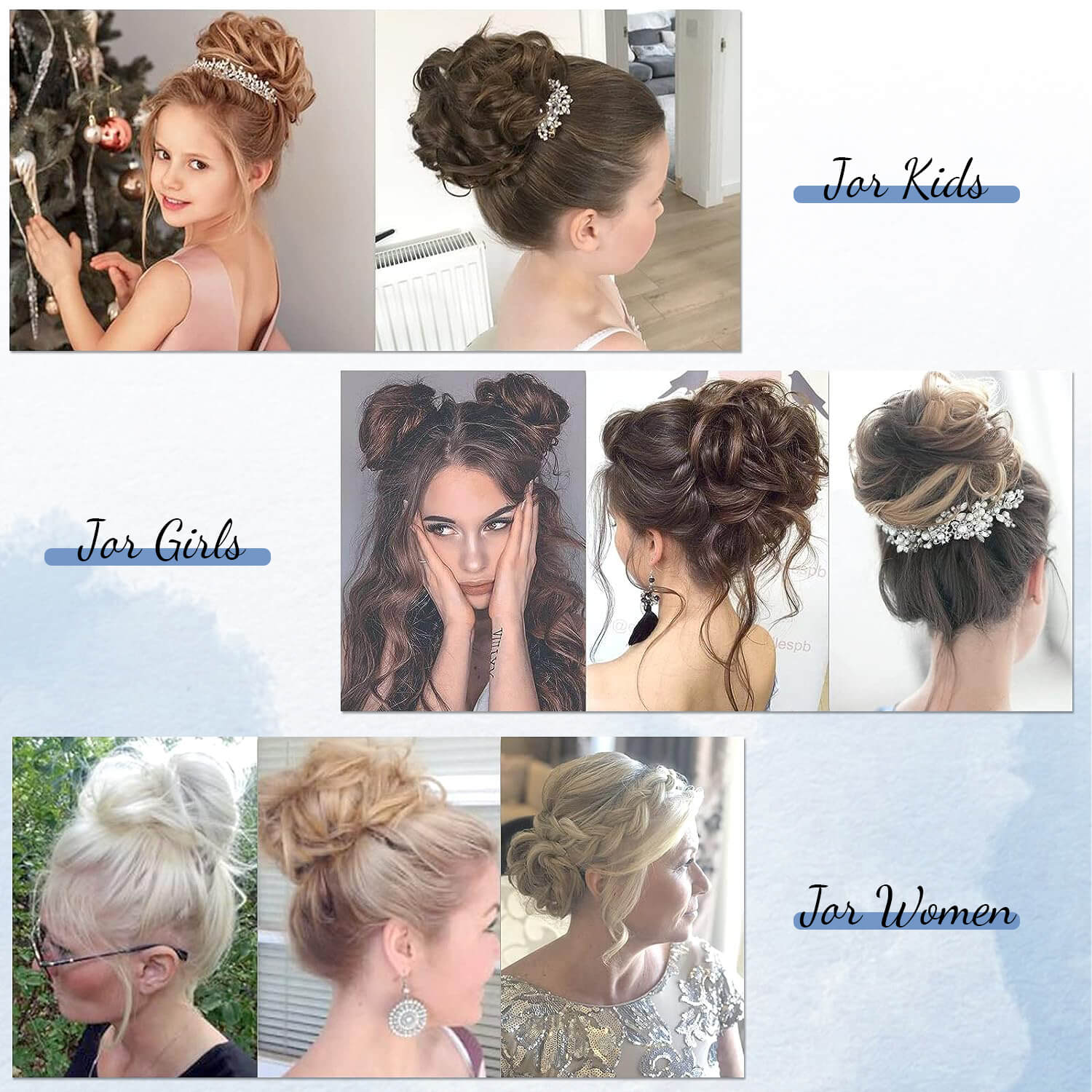 Messy bun for long hair