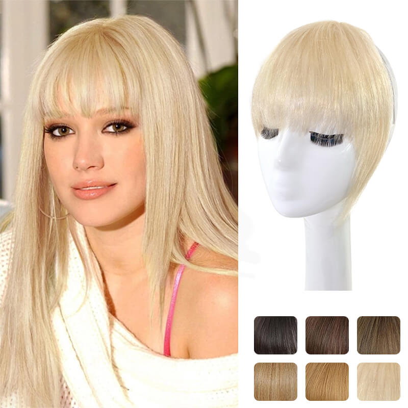 human hair clip in fringe bangs