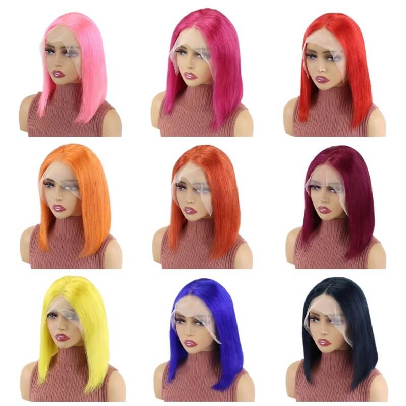 Short Straight Wigs Hair | Lace Frontal Straight Wigs | E-LITCHI Hair