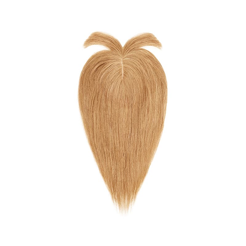 Human Hair Topper With Bangs For Thinning Hair Light Auburn 13*15cm Silk Base E-LITCHI