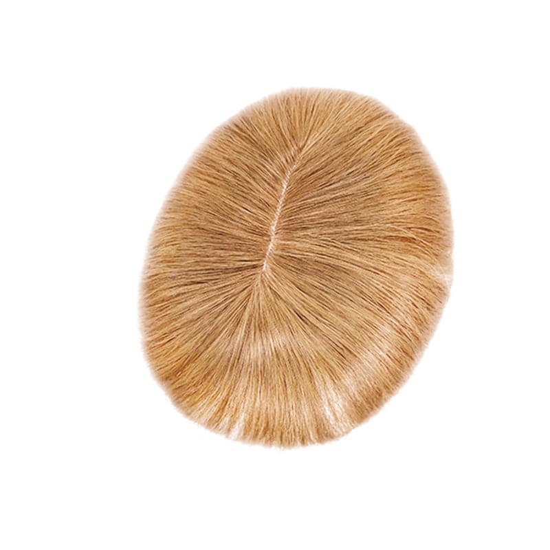 Human Hair Topper With Bangs For Thinning Hair Light Auburn 13*15cm Silk Base E-LITCHI