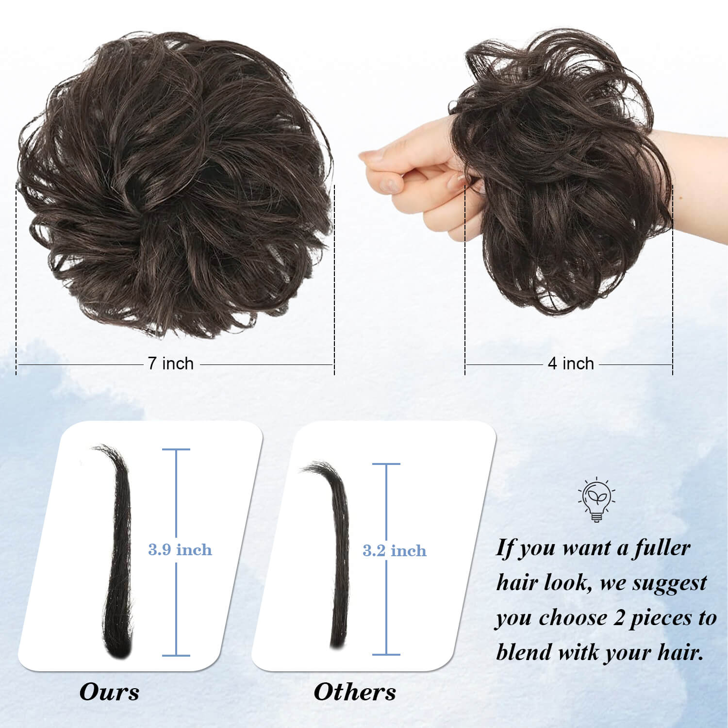 Messy Chignon Bun Human Hair Extension 8 Colors