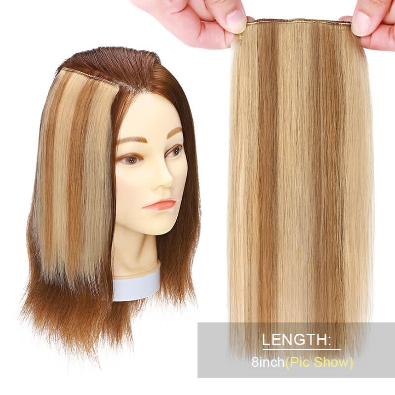 Human Hairpiece Clip In Hair Pads 13 Colors 2 Styles