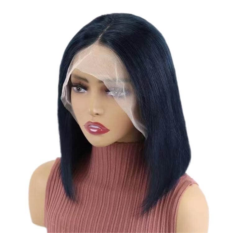 Short Bob Wigs Human Hair 13x4 Lace Front Straight Middle Parted Hairstyles All Shades