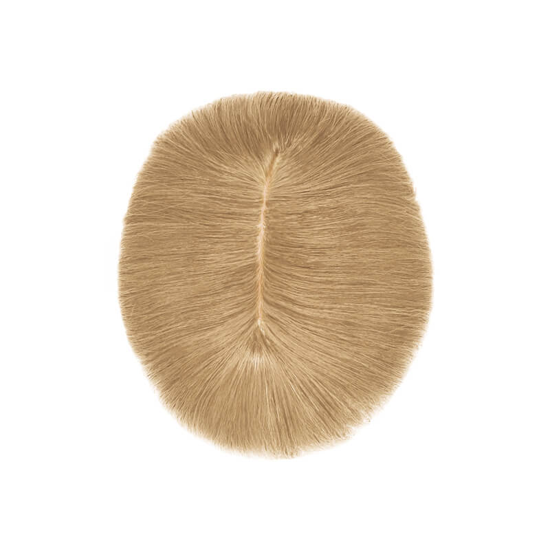 Human Hair Topper With Bangs For Thinning Hair Dark Blonde 15*16cm Base E-LITCHI