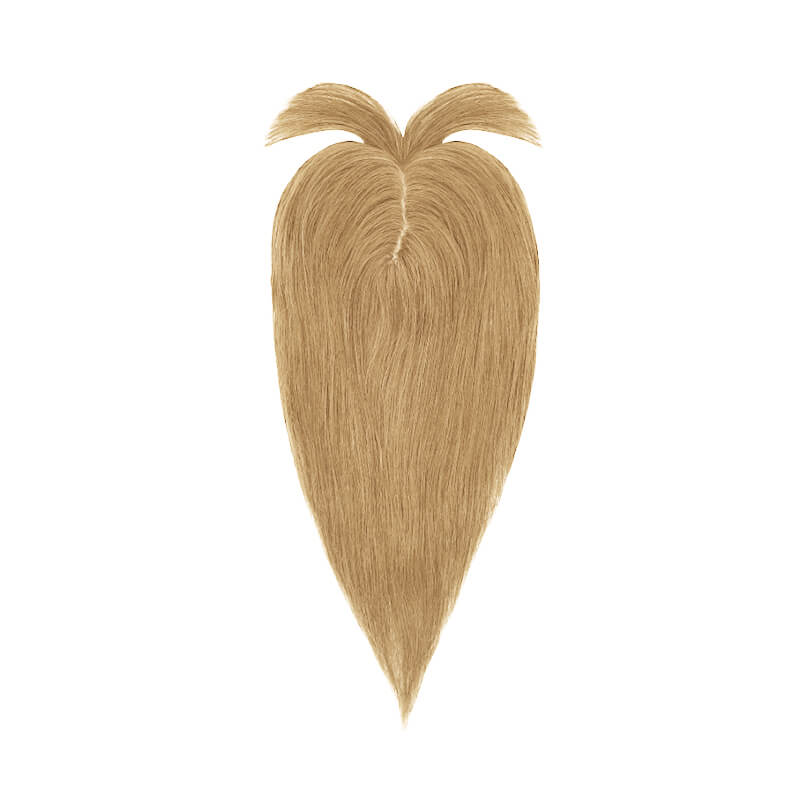 Human Hair Topper With Bangs For Thinning Hair Dark Blonde 15*16cm Base E-LITCHI