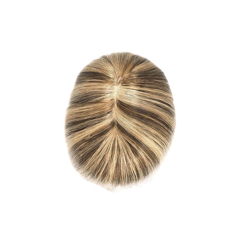 human hair topper with bangs