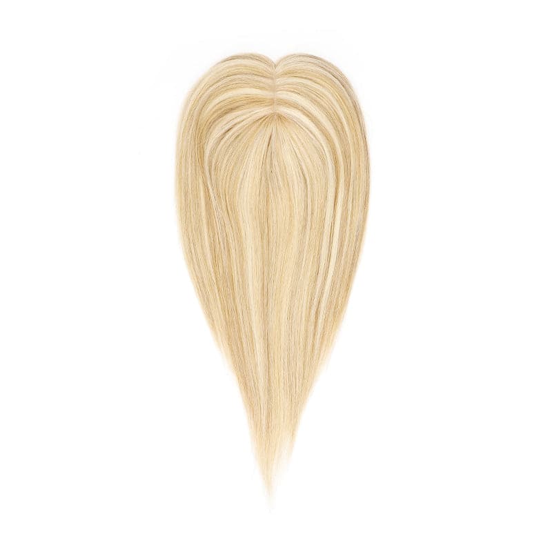 Human Hair Topper For Thinning Hair Bronde Highlights 13*15cm Silk Base E-LITCHI