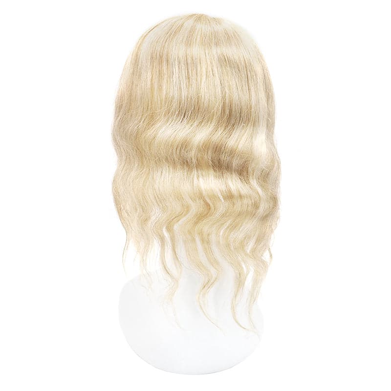 Wavy Human Hair Topper Bronde Highlights 13*15cm Silk Base E-LITCHI