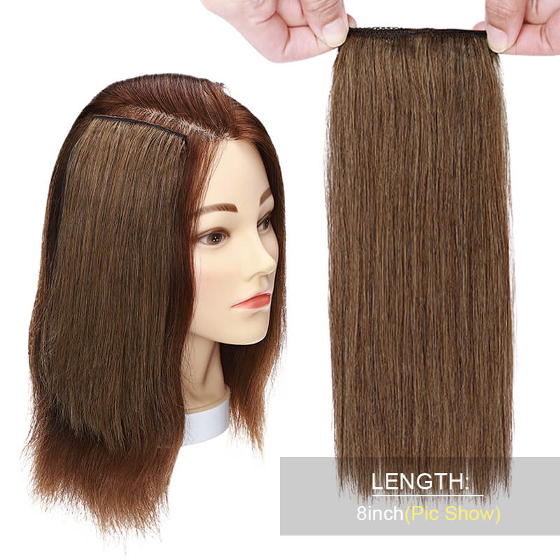 Human Hairpiece Clip In Hair Pads 13 Colors 2 Styles