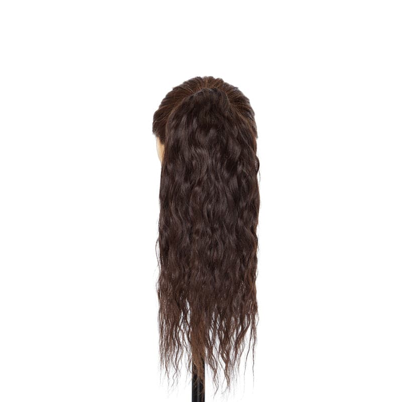 Curly Brown Wrap Around Ponytail Human Hair Extensions E-LITCHI