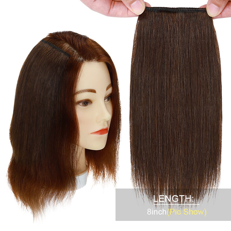 Human Hairpiece Clip In Hair Pads 13 Colors 2 Styles