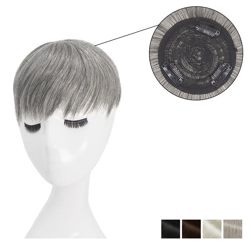 Mixed Grey Pixie Crown | Mixed Thinning Crown | E-LITCHI Hair