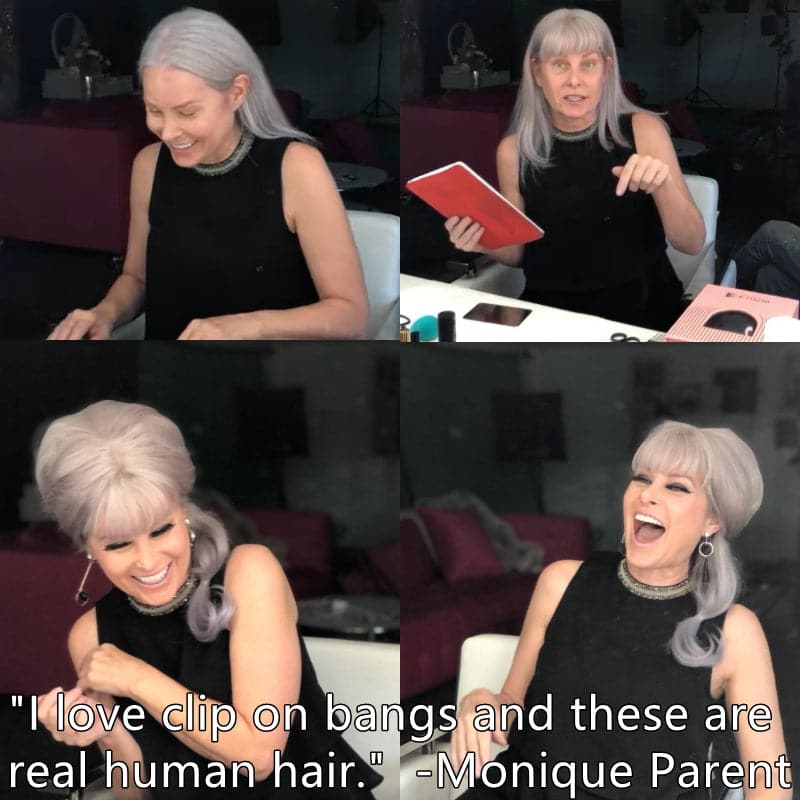 Susan ︳Silver Grey Human Hair Topper With Bang For Women Thinning Crown 10*12cm Base E-LITCHI