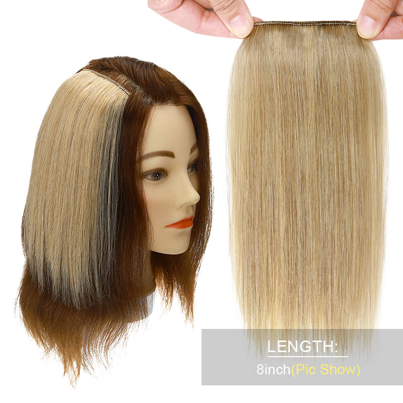 Human Hairpiece Clip In Hair Pads 13 Colors 2 Styles