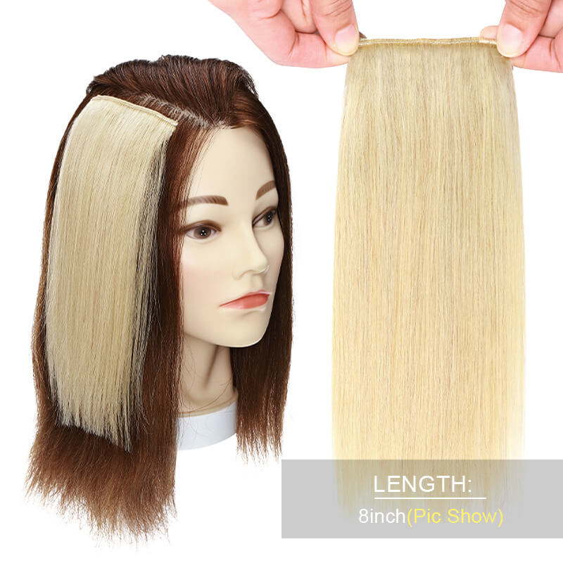 Human Hairpiece Clip In Hair Pads 13 Colors 2 Styles