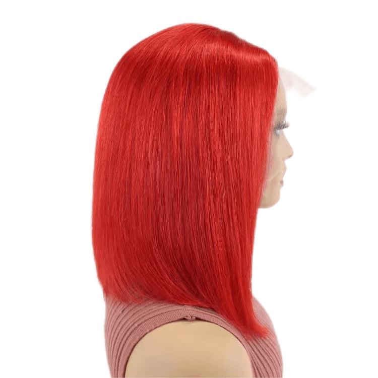 Short Bob Wigs Human Hair 13x4 Lace Front Straight Middle Parted Hairstyles All Shades