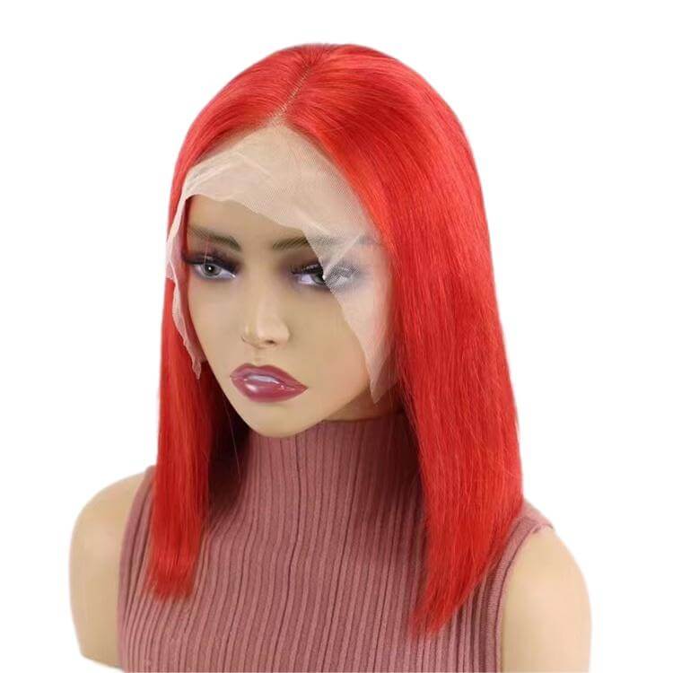 Short Bob Wigs Human Hair 13x4 Lace Front Straight Middle Parted Hairstyles All Shades