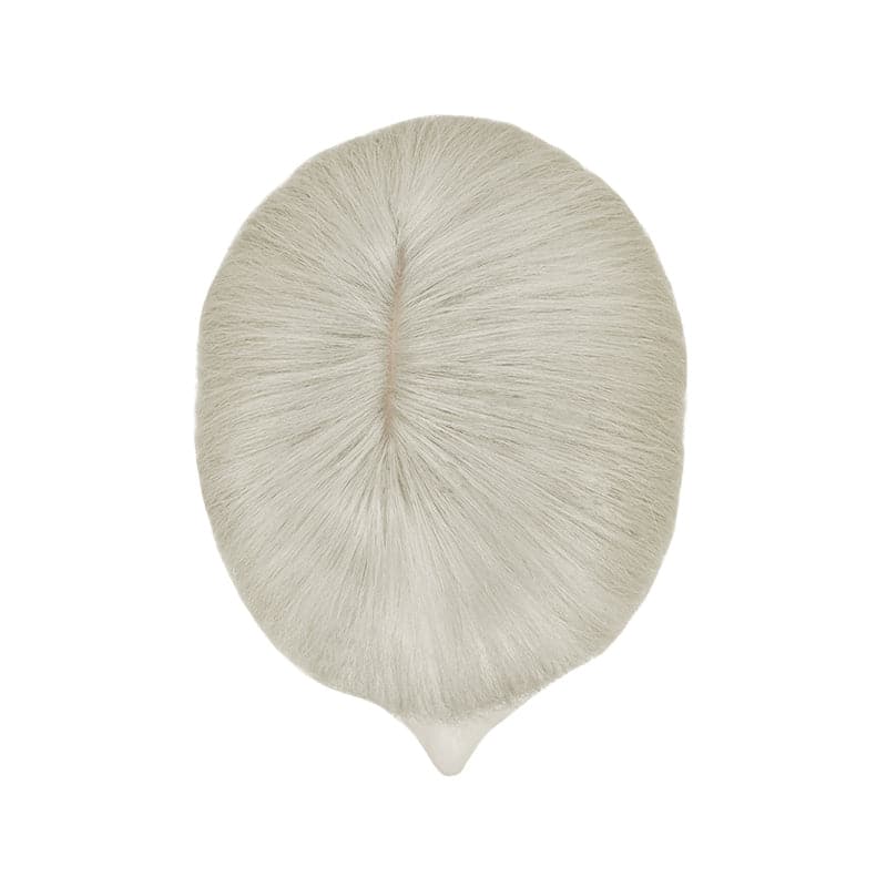 Sandy Grey Human Hair Topper | Silk Base Thinning Hair | E-LITCHI Hair