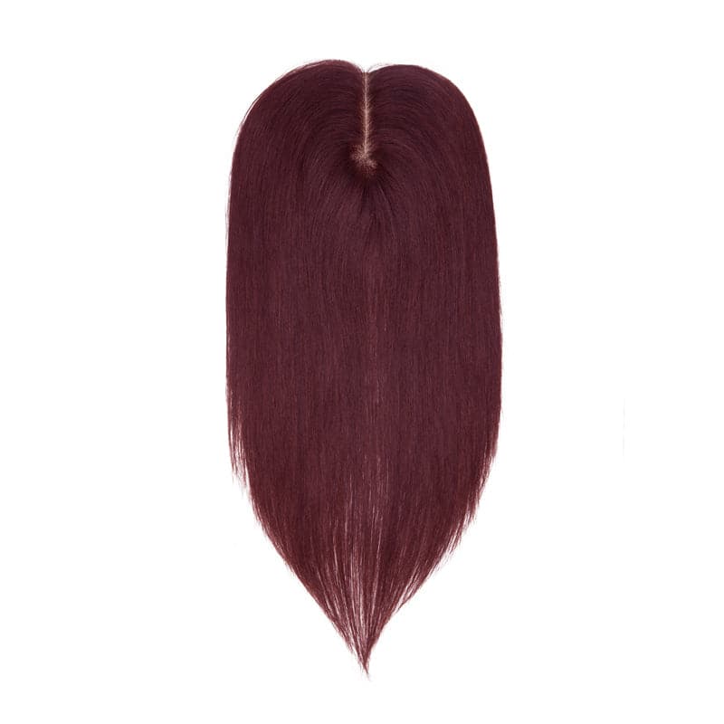 Susan ︳Wine Red Human Hair Topper For Women Thinning Crown 10*12cm Base E-LITCHI