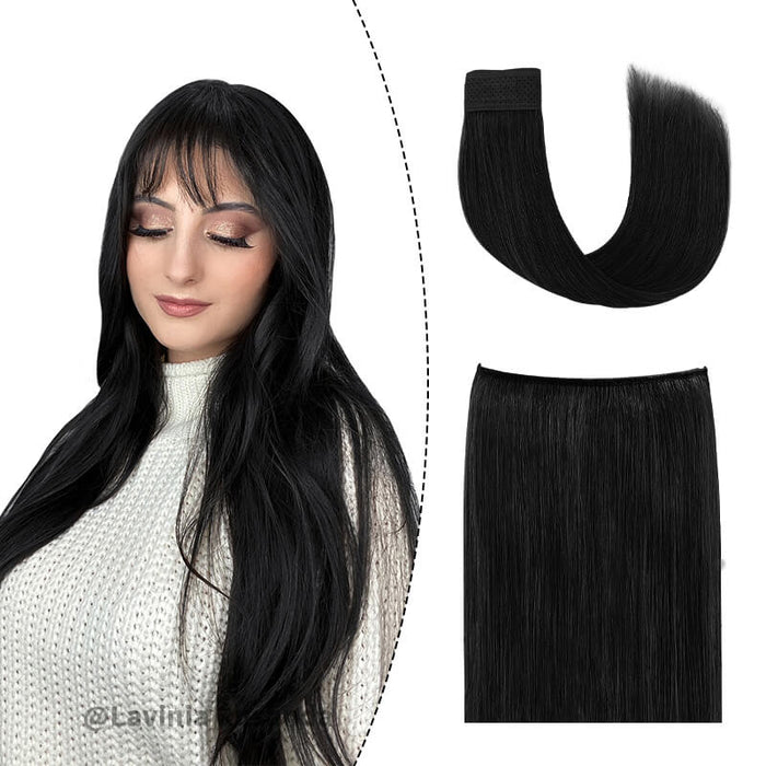 Halo Human Hair Extensions For Thin Hair Full Volume All Shades