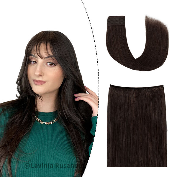 Halo Human Hair Extensions For Thin Hair Full Volume All Shades