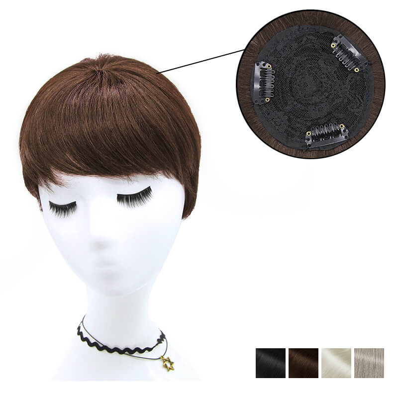 short hair topper with bangs
