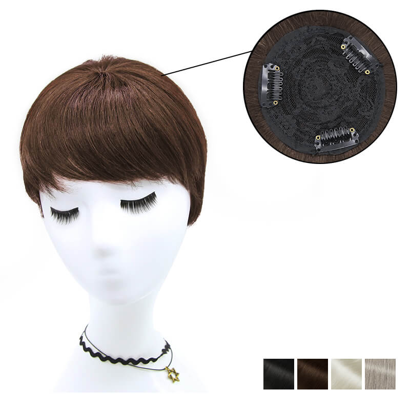 short hair topper with bangs