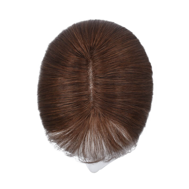 Daphne ︳Human Hair Topper With Bangs For Thin Hair 6*9CM Lace Base Medium Brown