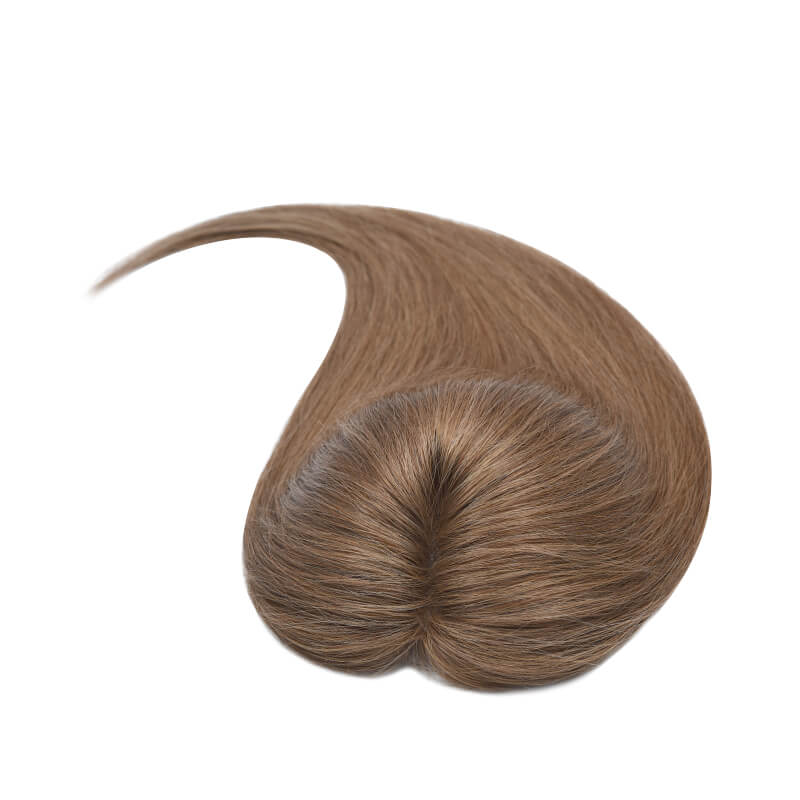 human hair topper with bangs