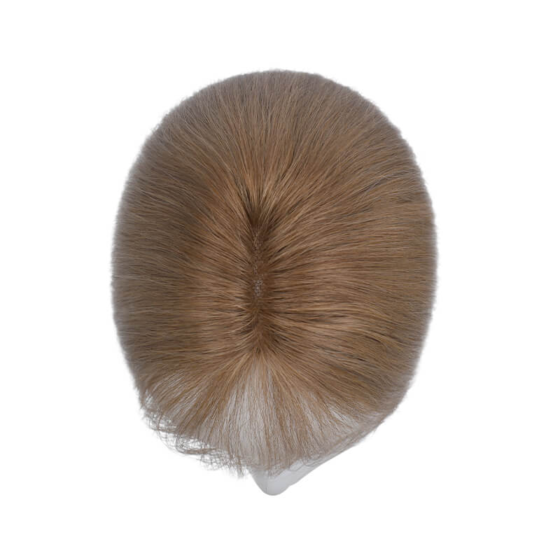 human hair topper with bangs